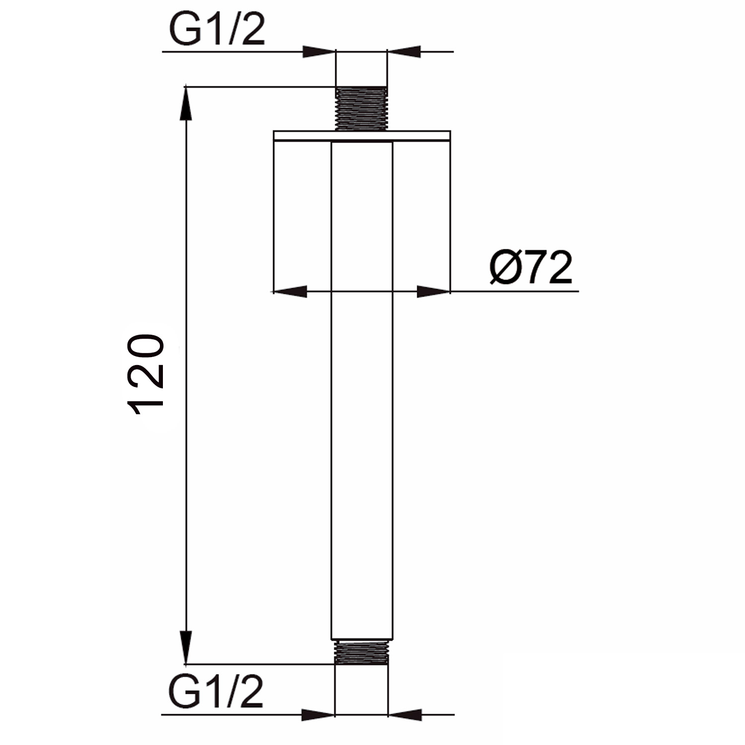 BRACCIO-DOCCIA-SOFFITTO-LEVANTE-CORTO-ORO-ROSA - immagine 3