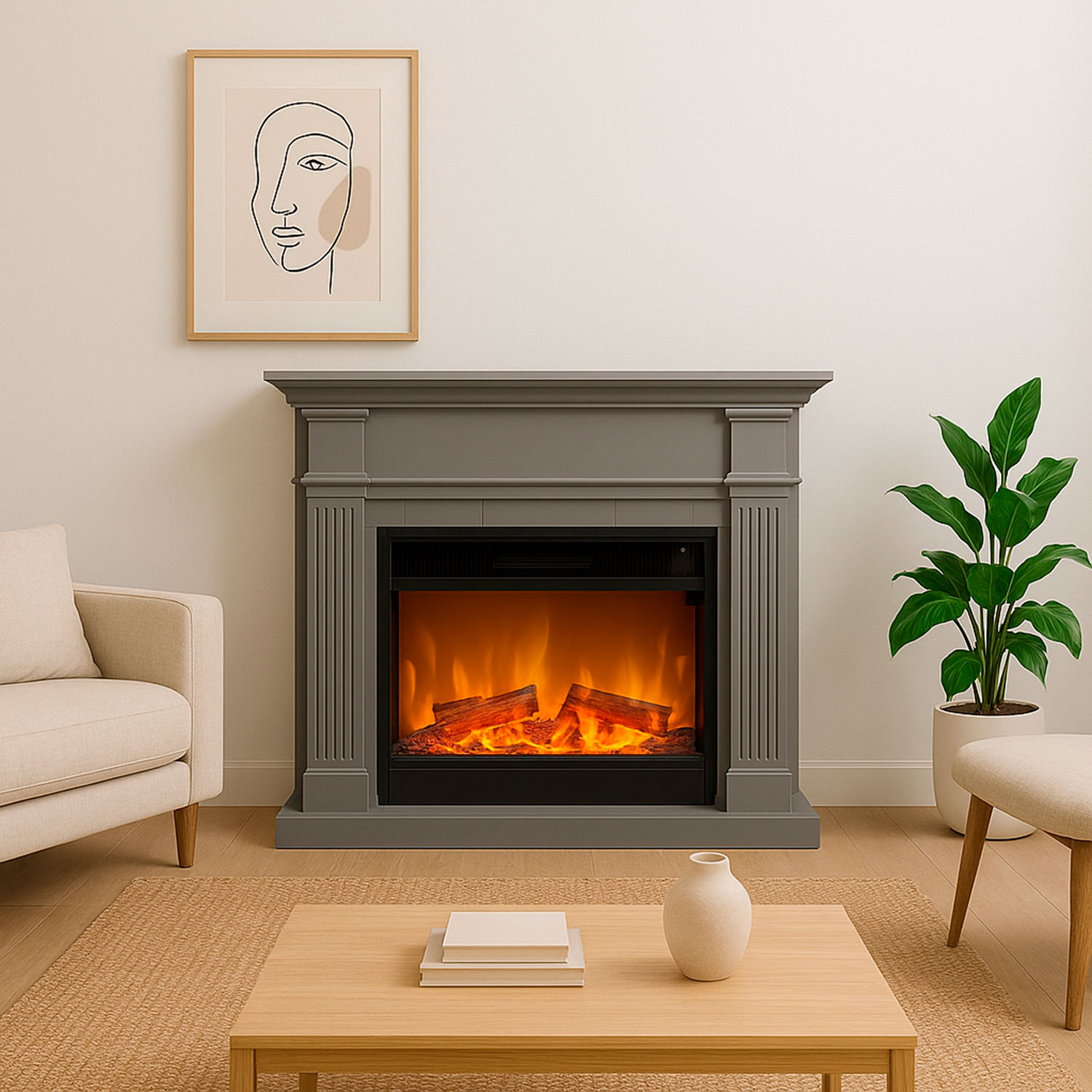 CAMINO-CALDERA-XXL-GRIGIO-3 - SINED | Docce in piscina | Lettini da giardino | Caminetti elettrici! Infrarossi