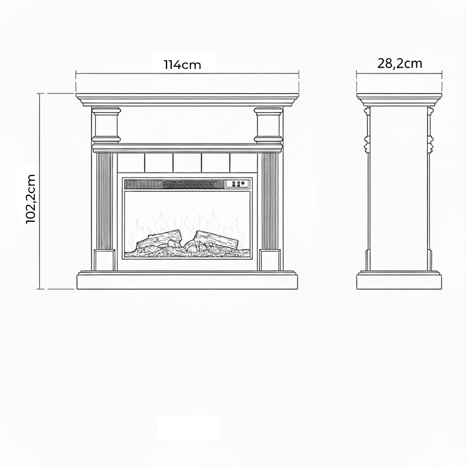 CAMINO-CALDERA-XXL-NERO - SINED | Docce in piscina | Lettini da giardino | Caminetti elettrici! Infrarossi