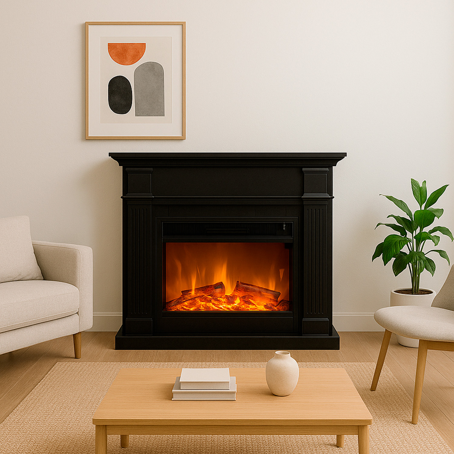 CAMINO-CALDERA-XXL-NERO-3 - SINED | Docce in piscina | Lettini da giardino | Caminetti elettrici! Infrarossi