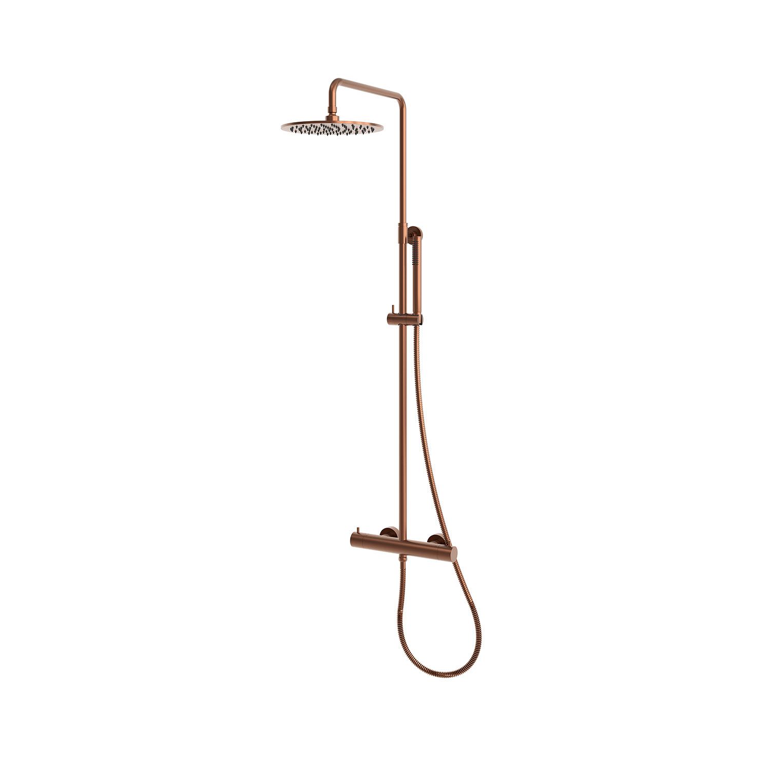 DOCCIA-PARETE-LEVANTE-TERMOSTATICA-ORO-ROSA - SINED | Docce in piscina | Lettini da giardino | Caminetti elettrici! Infrarossi