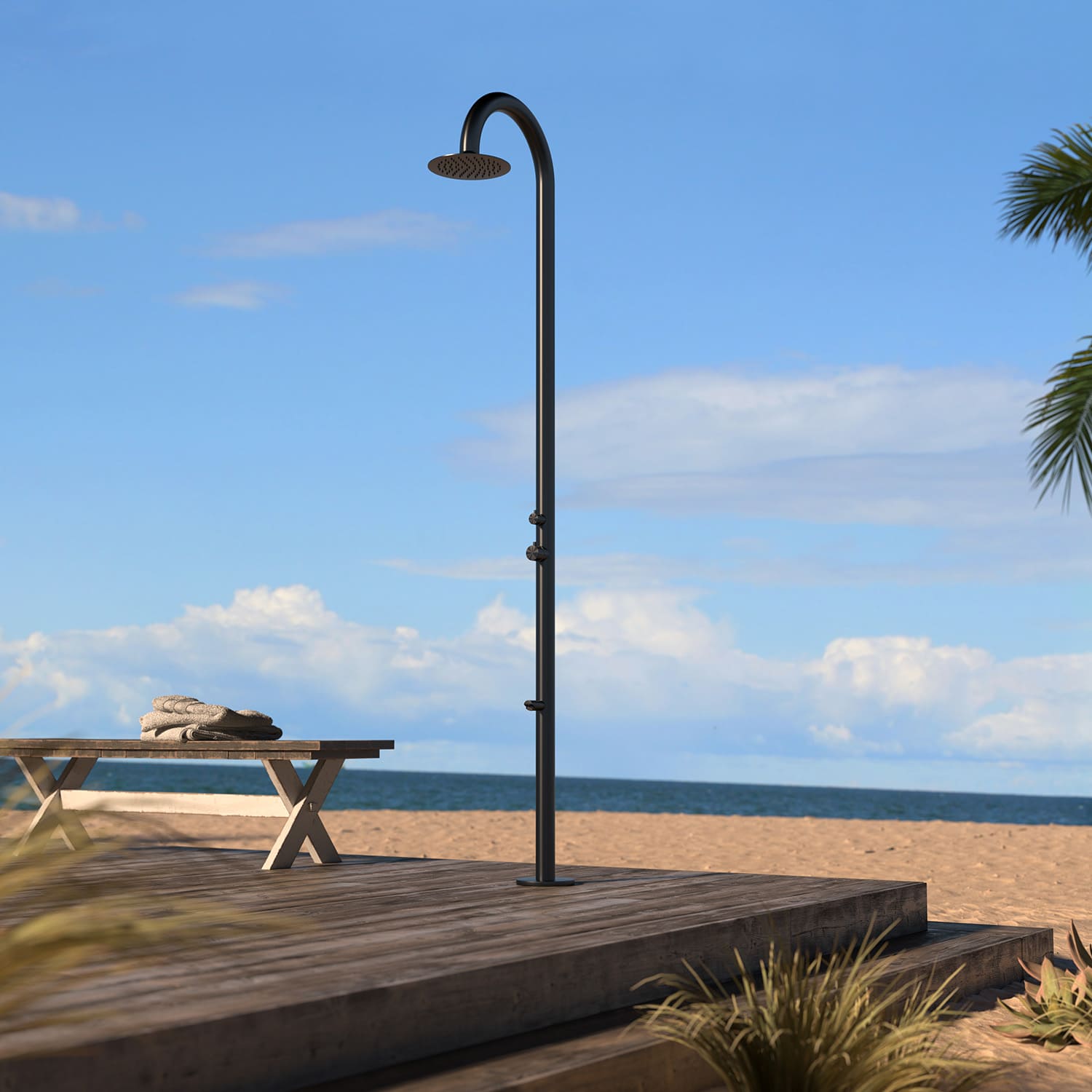 Duchas-de-piscinas-con-lavapies-1jpg - SINED | Docce in piscina | Lettini da giardino | Caminetti elettrici! Infrarossi