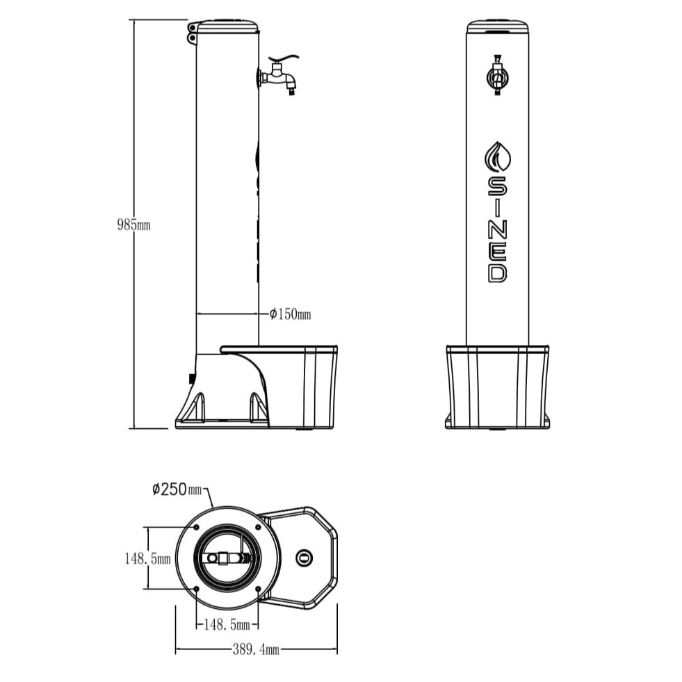 FONTANA-TRITONE-PRO-BIANCA - SINED | Docce in piscina | Lettini da giardino | Caminetti elettrici! Infrarossi