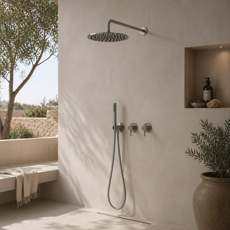SINED Levante complete wall shower set in rose gold PVD