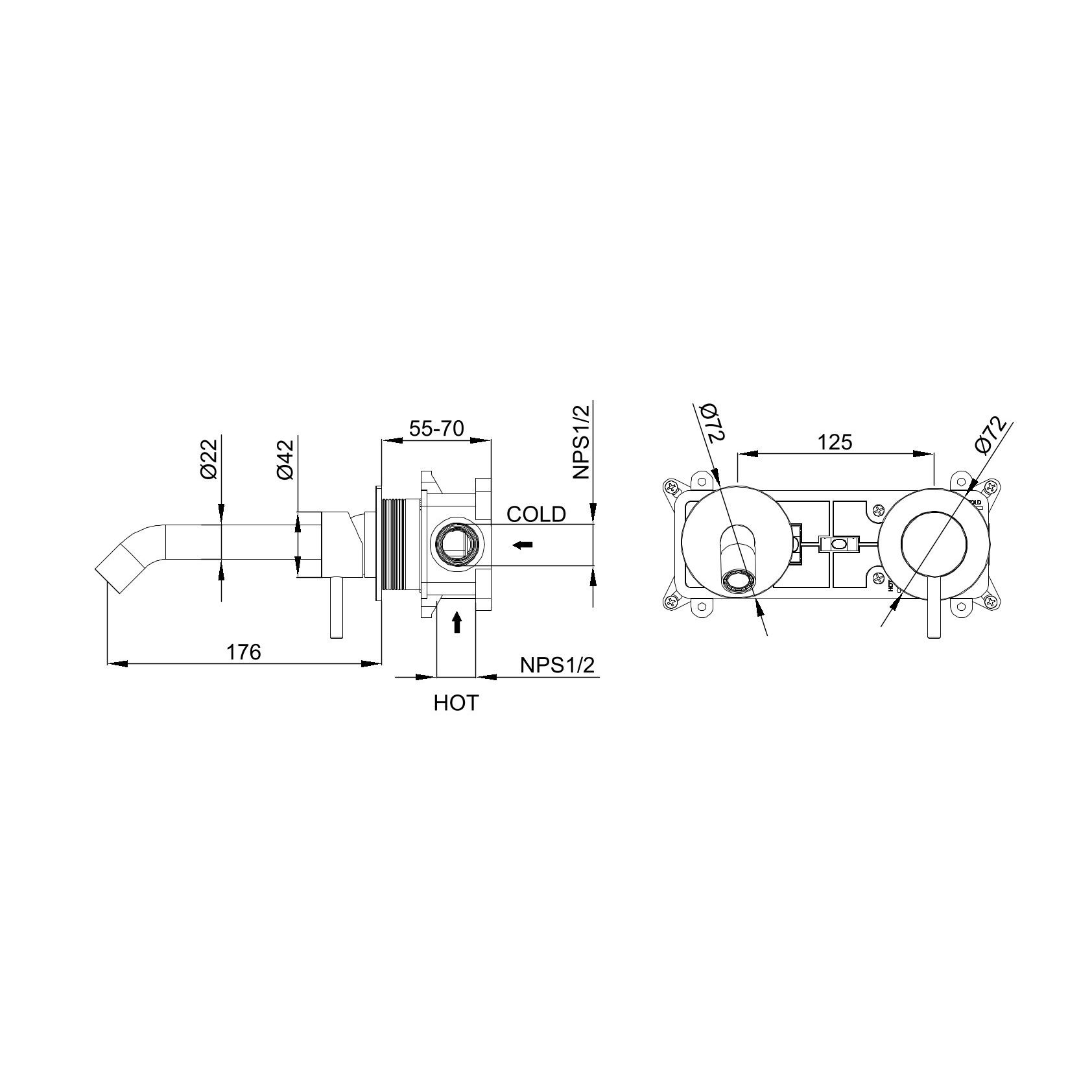 KIT-RUBINETTO-LAVANDINO-LEVANTE-PARETE-ORO-ROSA - immagine 3