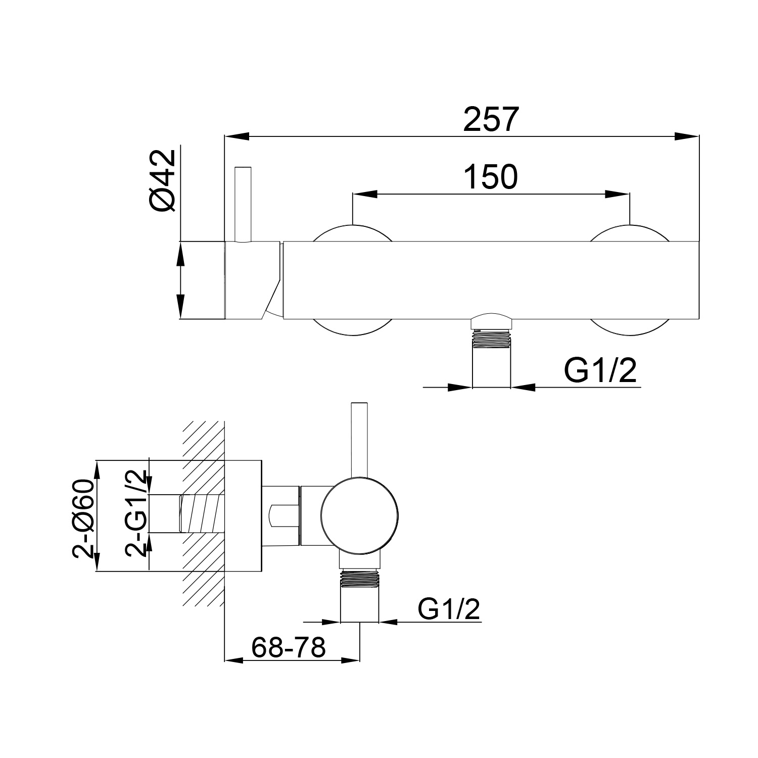 MISCELATORE-MURO-DOCCIA-LEVANTE-INOX - immagine 3