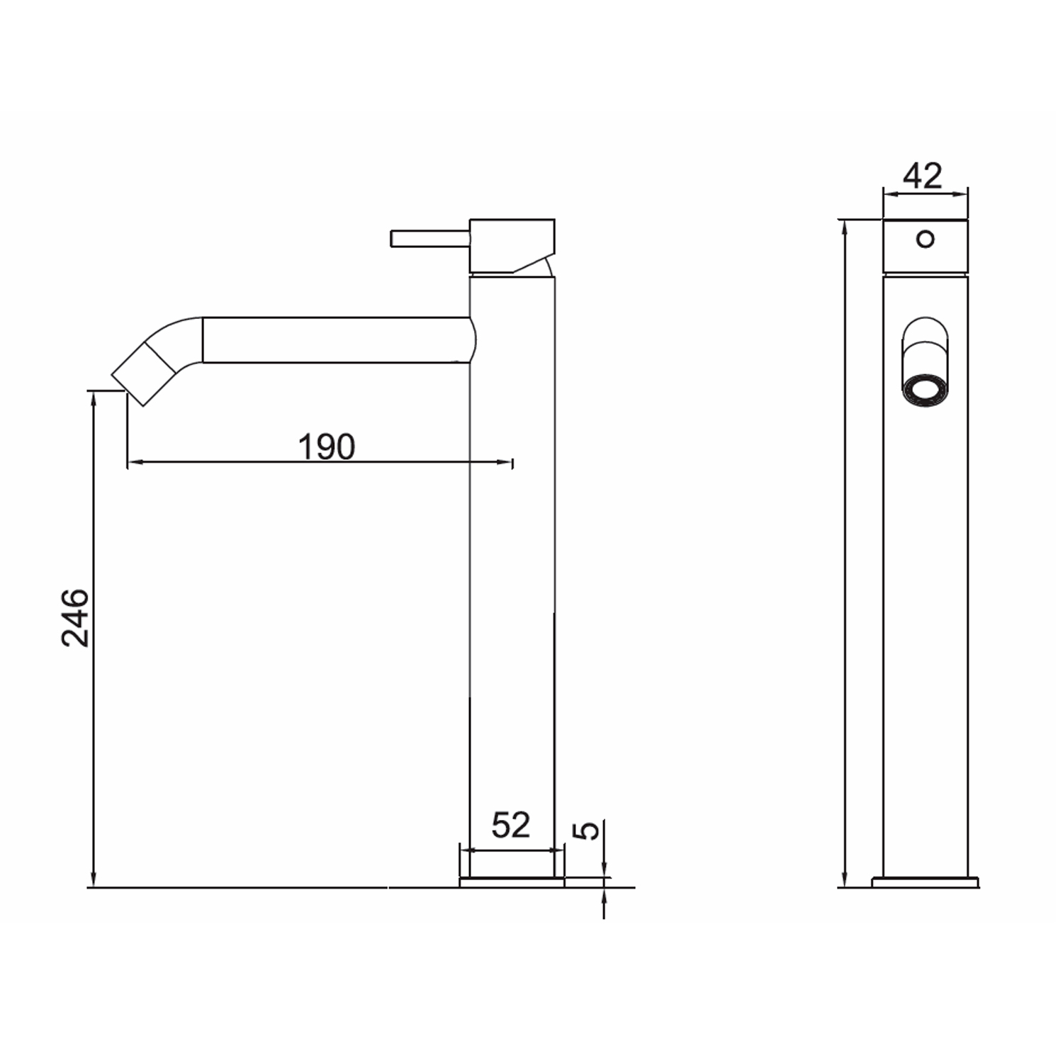 RUBINETTO-LAVABO-LEVANTE-ALTO-INOX - immagine 3