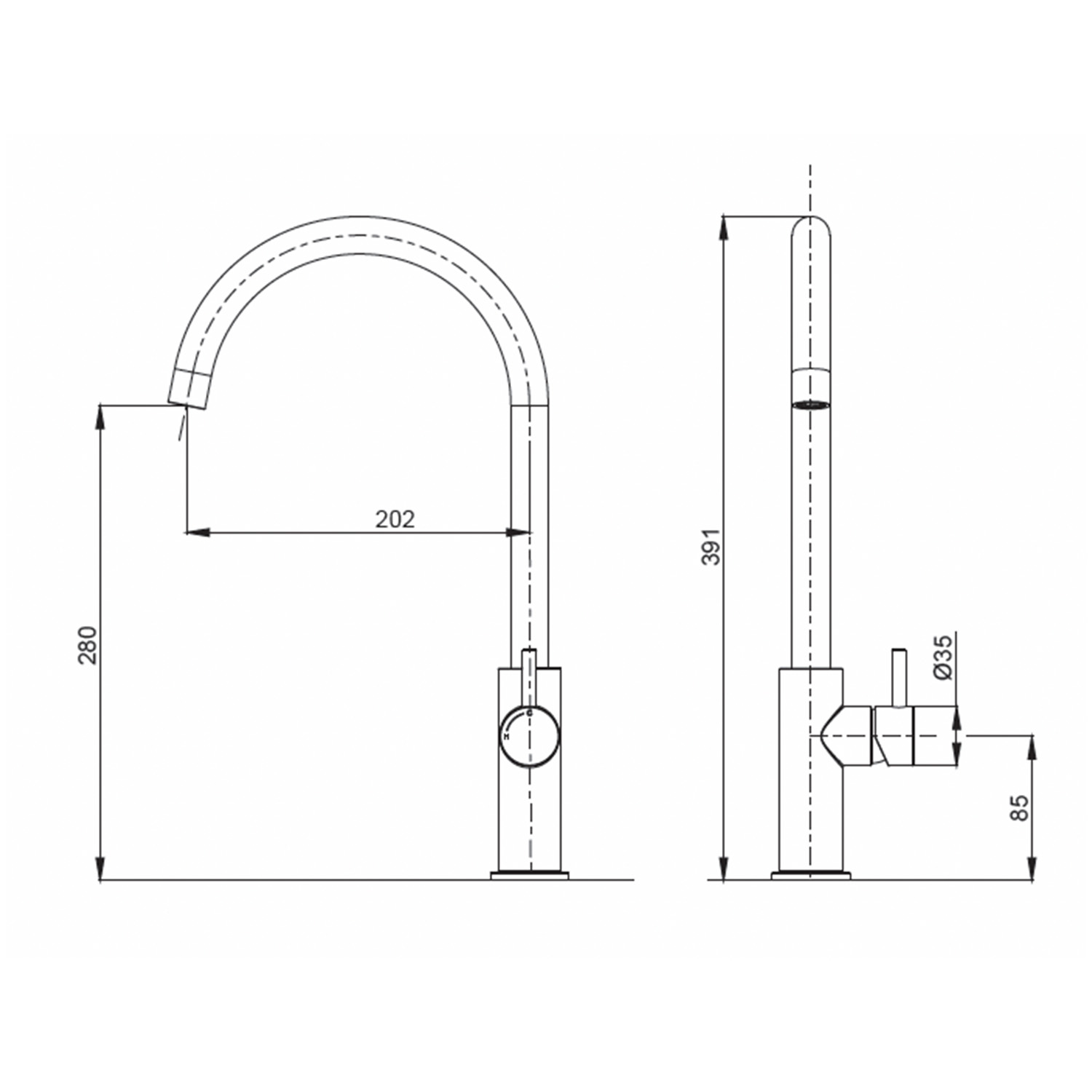 RUBINETTO-LAVELLO-LEVANTE-ALTO-INOX - immagine 3