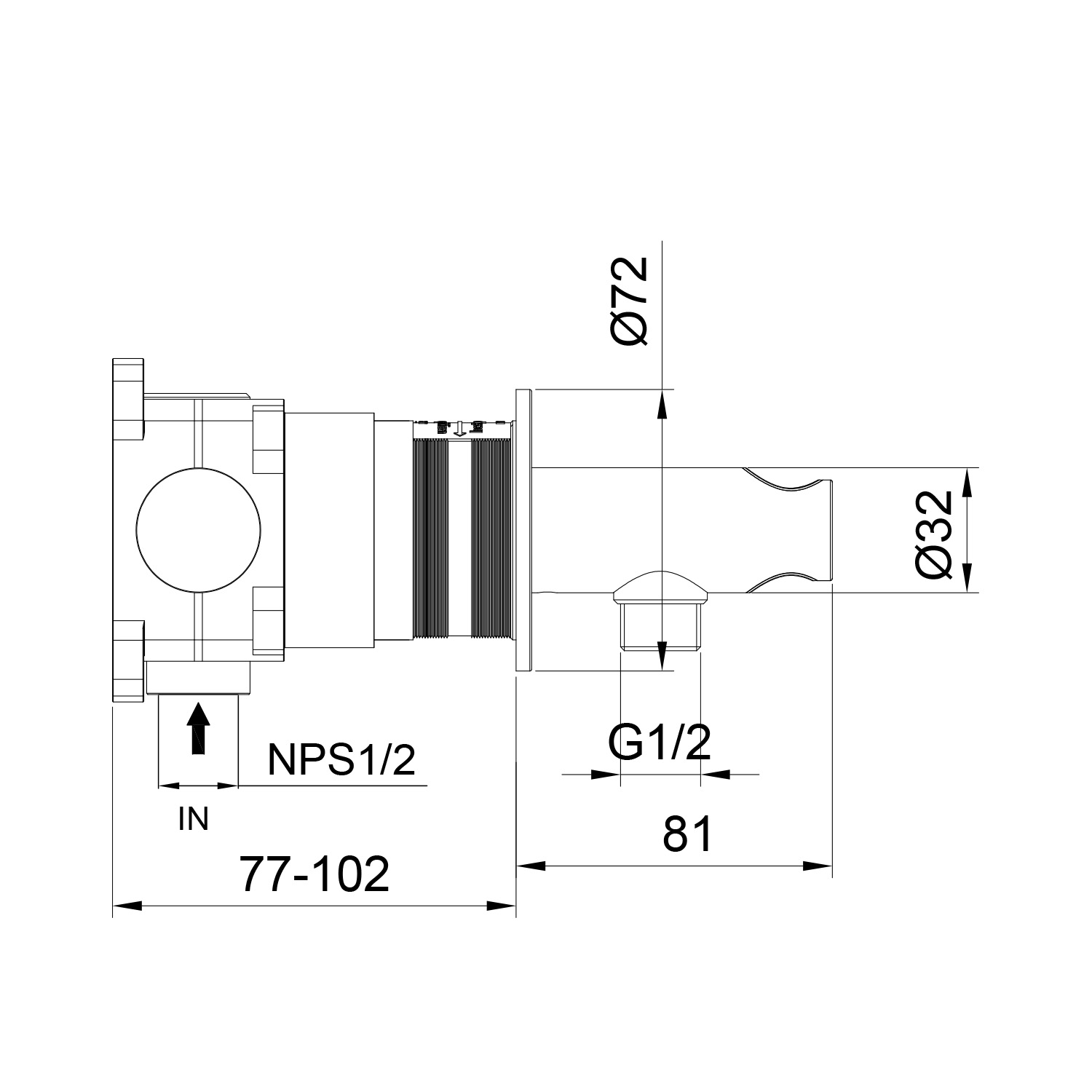 SUPPORTO-MURO-DOCCINO-LEVANTE-INOX SUPPORTO-MURO-DOCCINO-LEVANTE-INOX - immagine 3