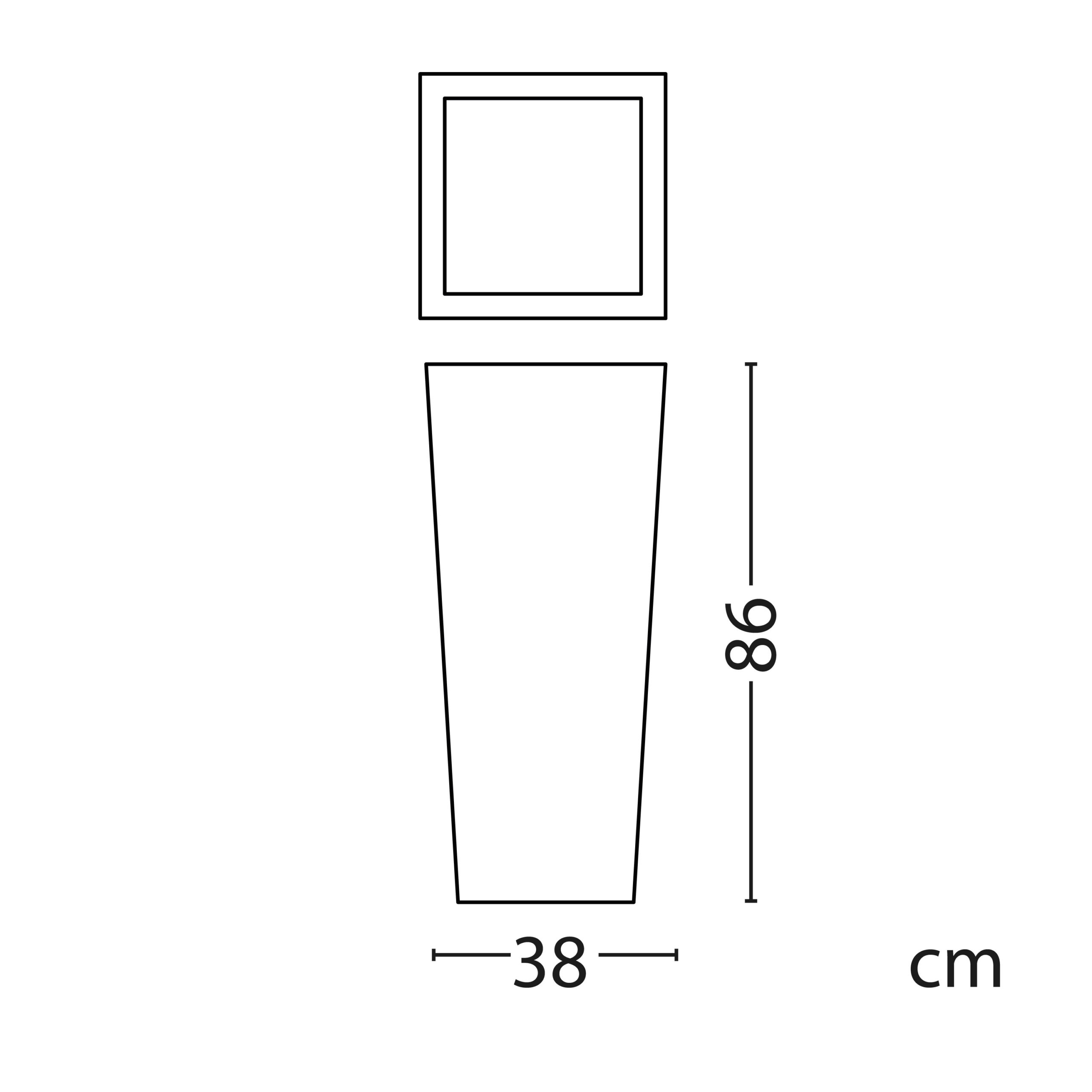 VASO-QUADRATO-SOLAR-86 - SINED | Docce in piscina | Lettini da giardino | Caminetti elettrici! Infrarossi