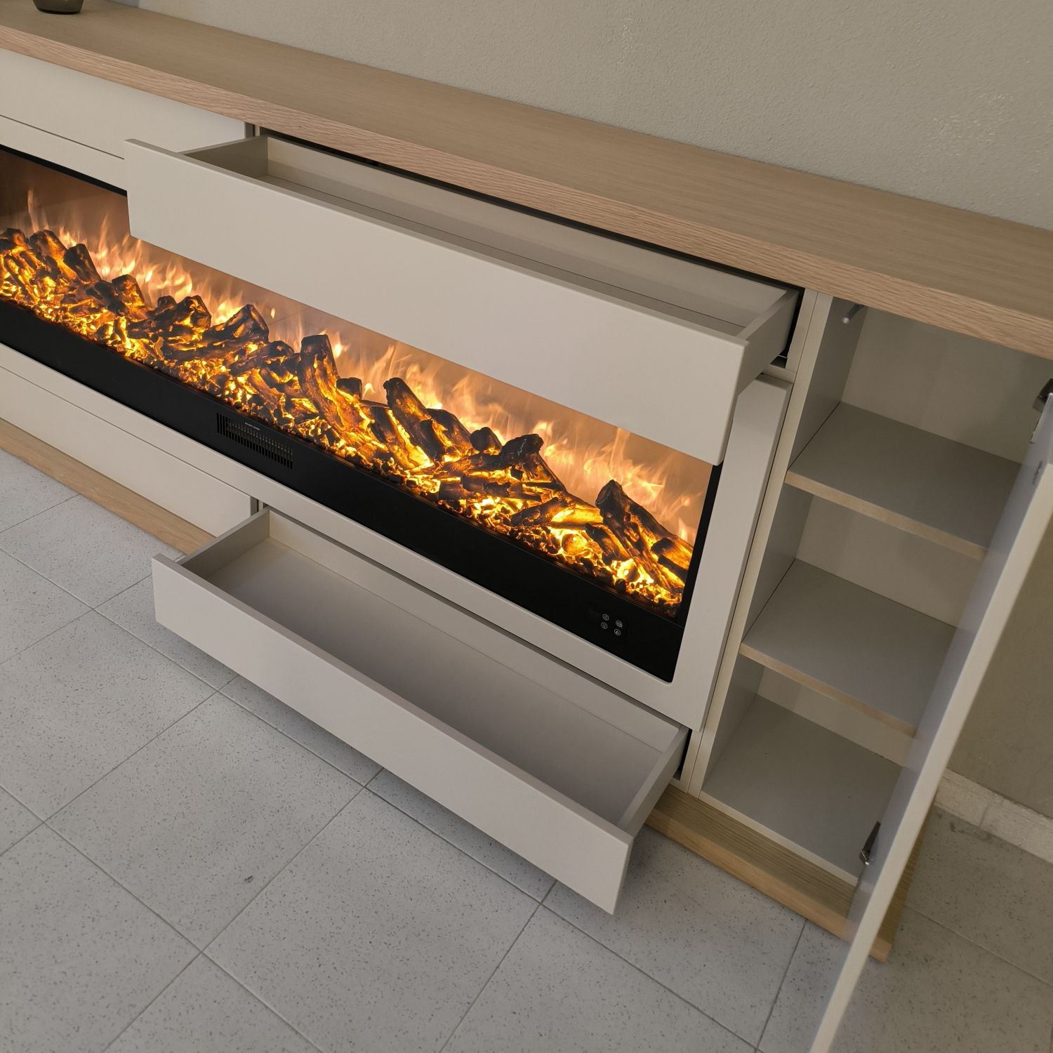 muebles-para-chimeneas-electricasjpg - SINED | Docce in piscina | Lettini da giardino | Caminetti elettrici! Infrarossi